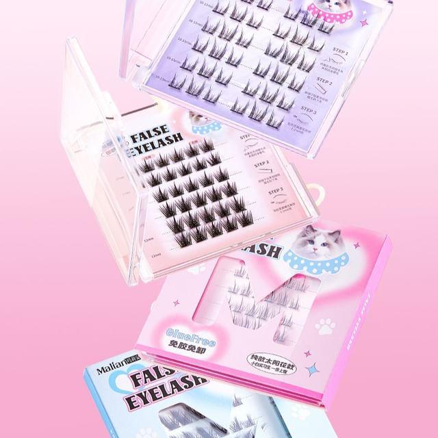 Puremantis - Набор: Безклевые Накладные Ресницы Пучки + Пинцет + Зажим для Ресниц (Мультипак) (Различные дизайны) Type 03