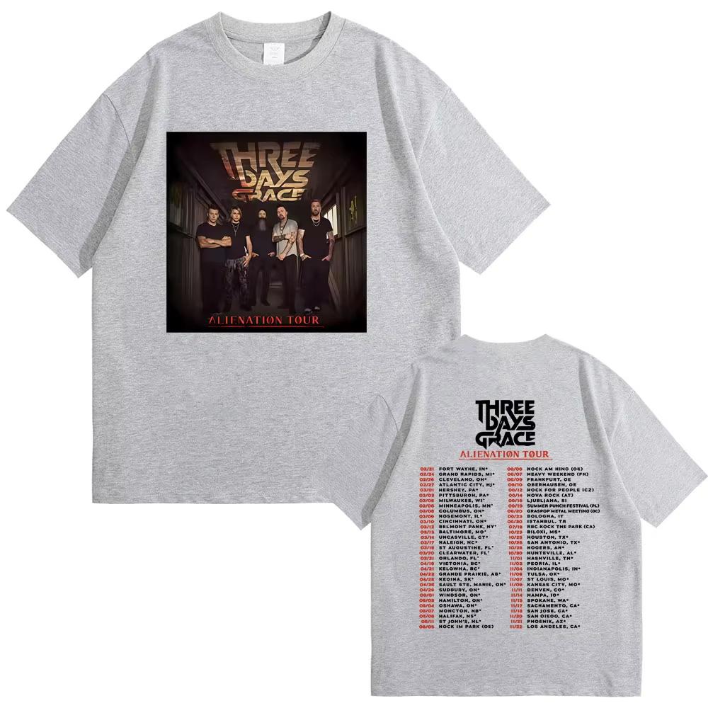 

Rock Band Heavy Mental Three Days Grace Alienation Tour T-shirts Men Women Vintage Oversized T Shirt 3XL