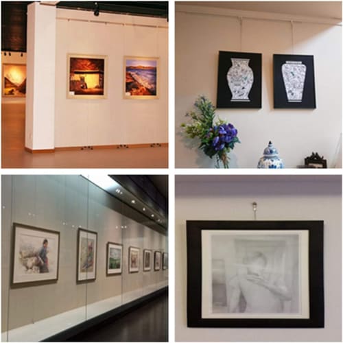 Y-Yakunitatsu Picture Hangers, Set of 5, 50cm Long, 2mm Diameter, Stainless Steel Wire, for Picture Rails, Hanging Hardware, Frame Holder, with Adjust