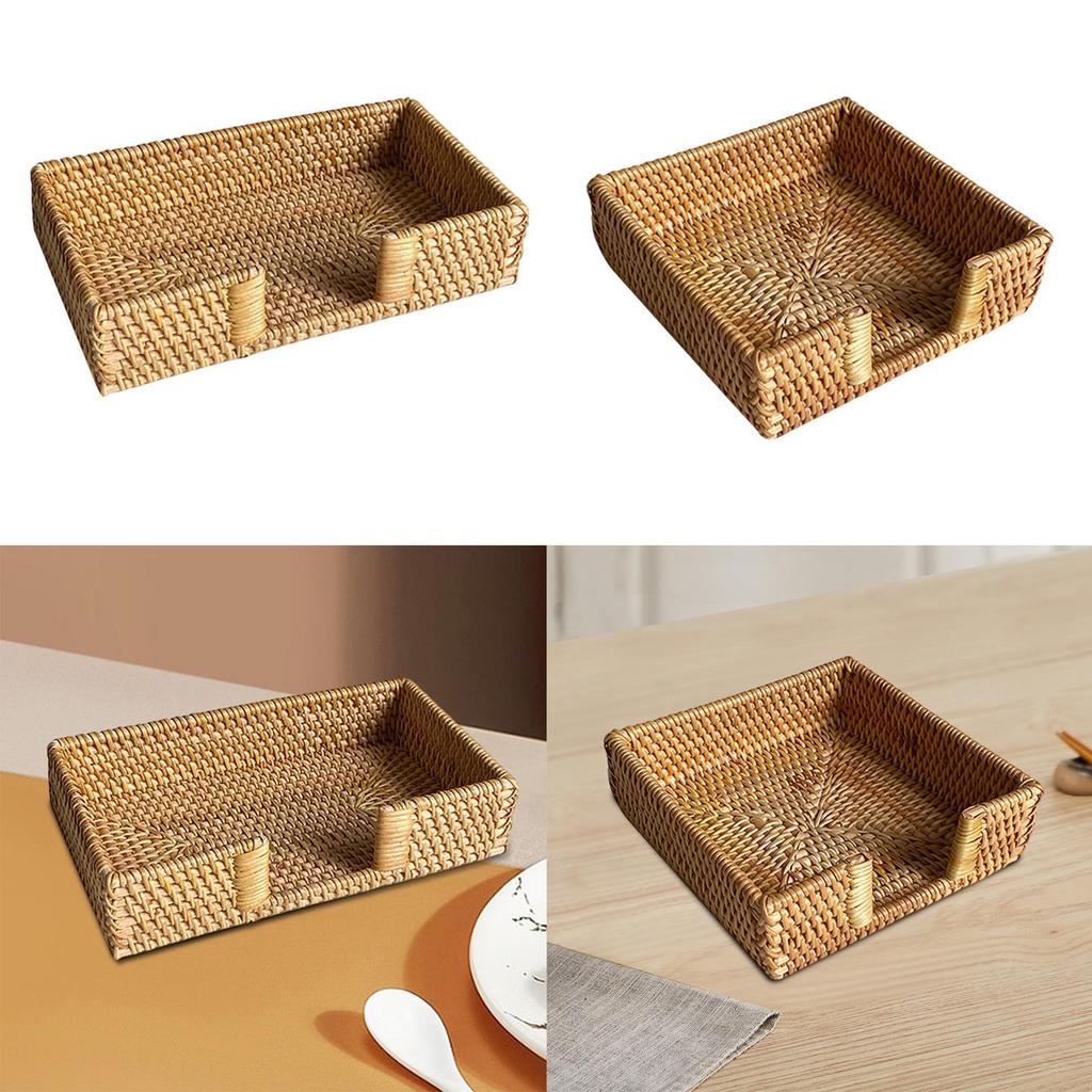 Woven Flat Napkin Basket Tray, Handcrafted Flat Napkin Holder Basket, Flat