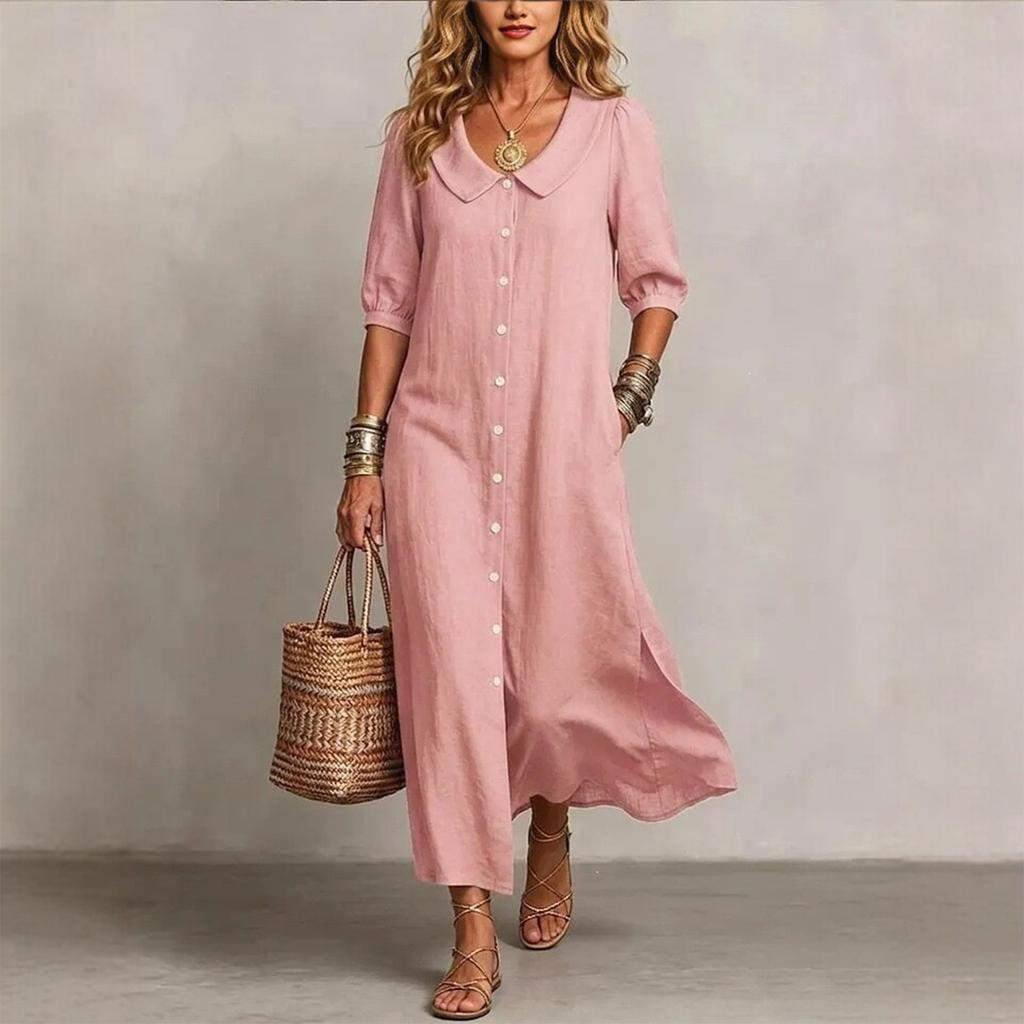 Women’s Loose Fit Button Down Babydoll Collar Dress Maxi Dresses for Women Spring Dresses for Women Casual Dresses for Women Sundresses for Women