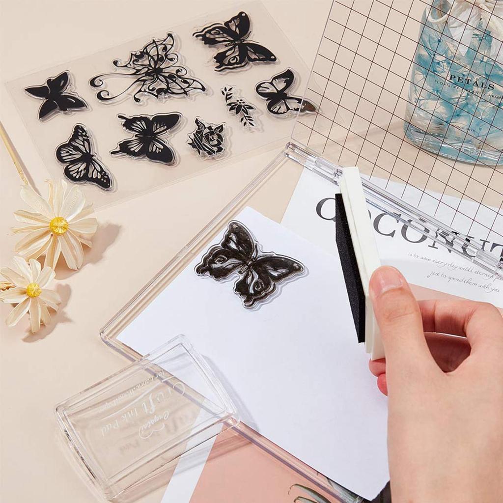 Accurate Grid Acrylic Stamp Positioning Tool Transparent Block for Custom Ink Stamps Journaling Supplies Crafting Embossing