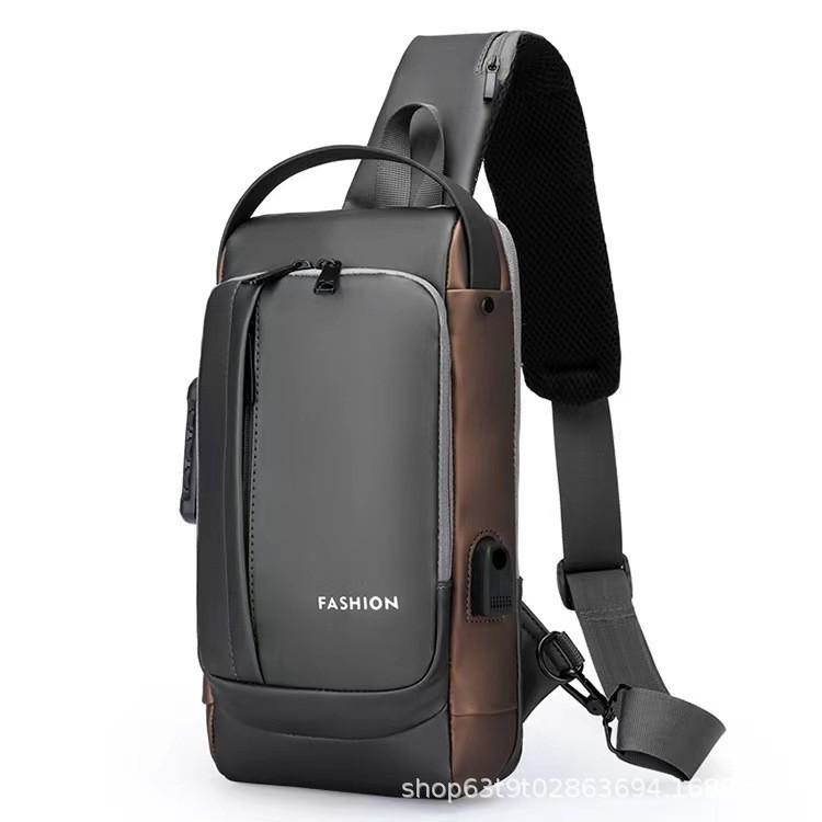 Bandolera de Pecho Antirrobo de Gran Capacidad para Hombre con Cierre de Contraseña - Bolso de Hombro Multifunción para Motocicletas o Uso Casual