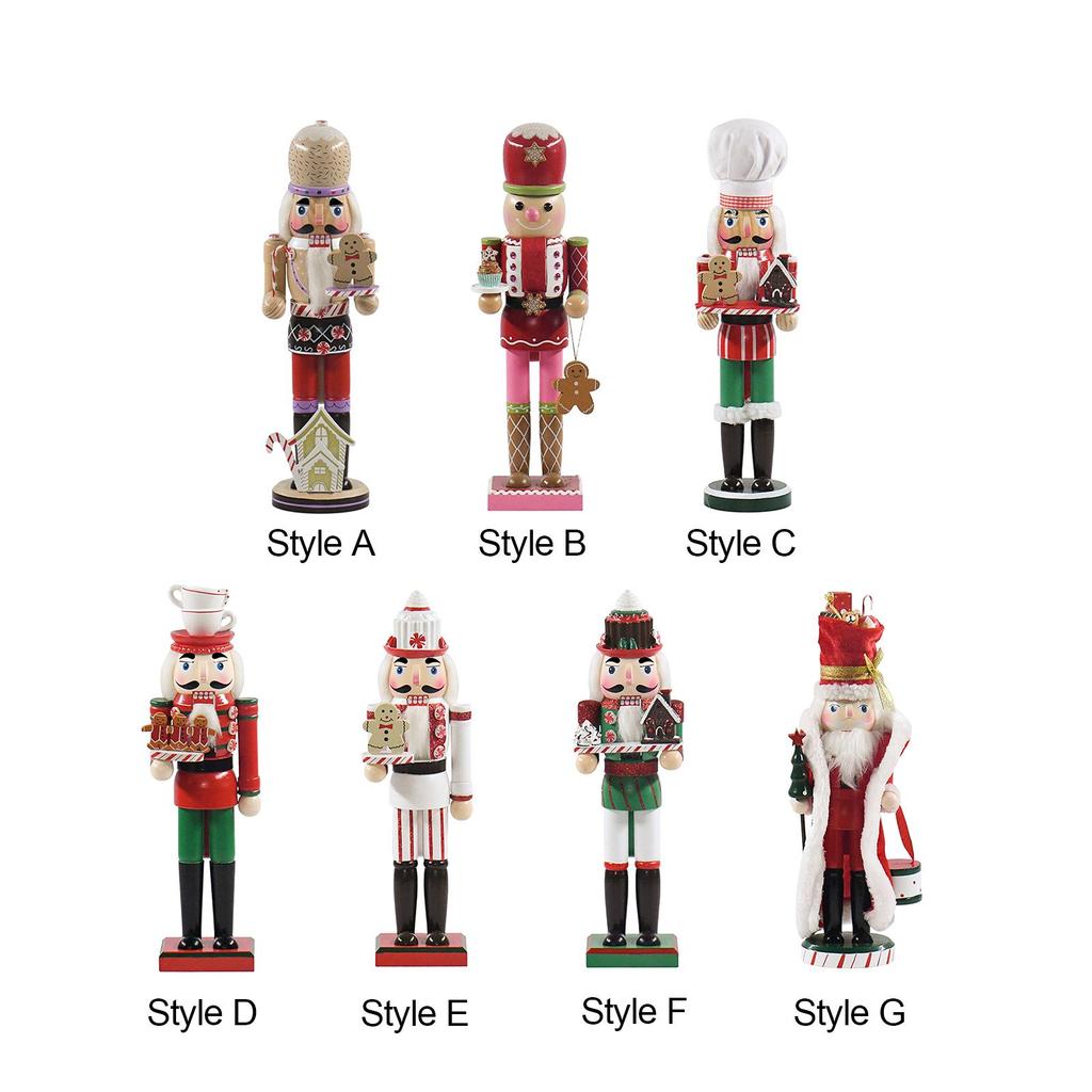 Nutcracker Figure Doll Wooden Nutcracker for Desktop Fireplace Decoration