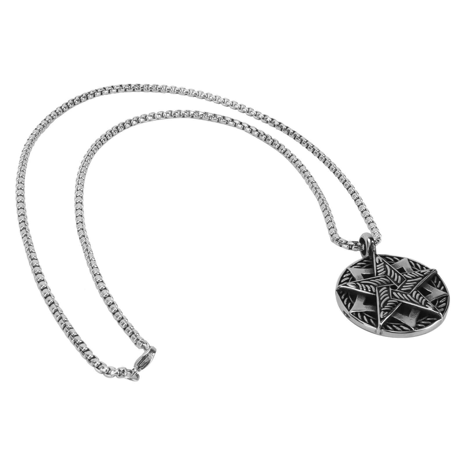 

Plain Men s Titanium Steel Necklace Star Shaped Pendant Necklace Neck Decoration Chain