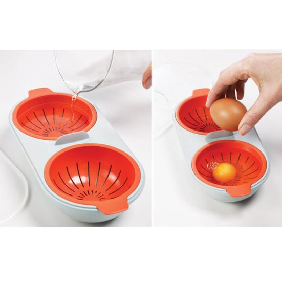 Double-layer Microwave Mini Egg Poacher Steamer Breakfast Cooker Boiler Cup
