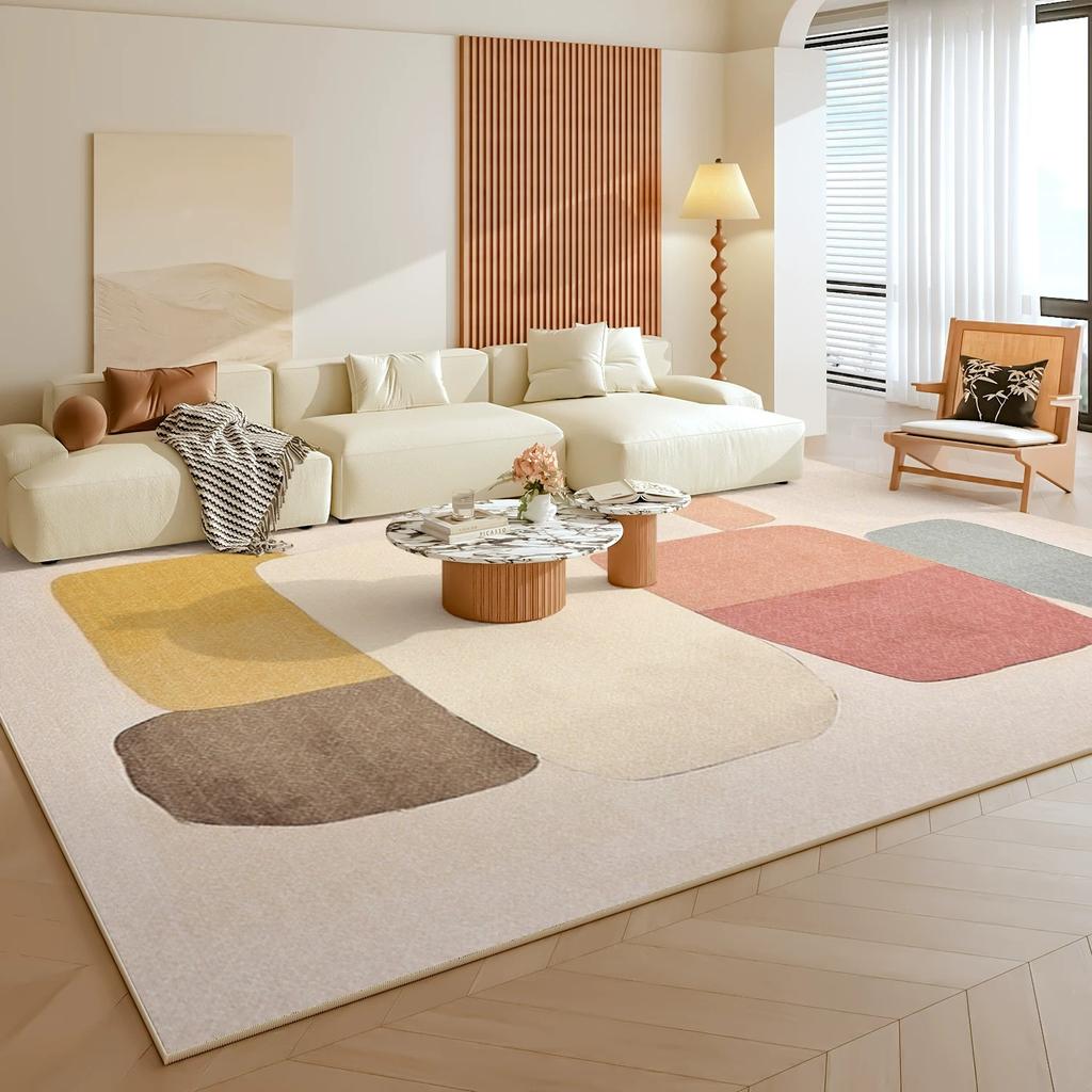 Living Room Carpet Soft Fluffy Comfortable Bedroom Bedside Floor Mat Geometric Pattern Rug Large Size Home Decoration Rugs