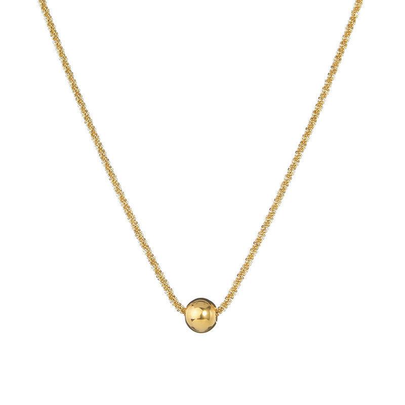 

316L Stainless Steel Bead Pendant Necklace For Women Fashion Gold Color Ladies Clavicle Chain Girls charm Gifts