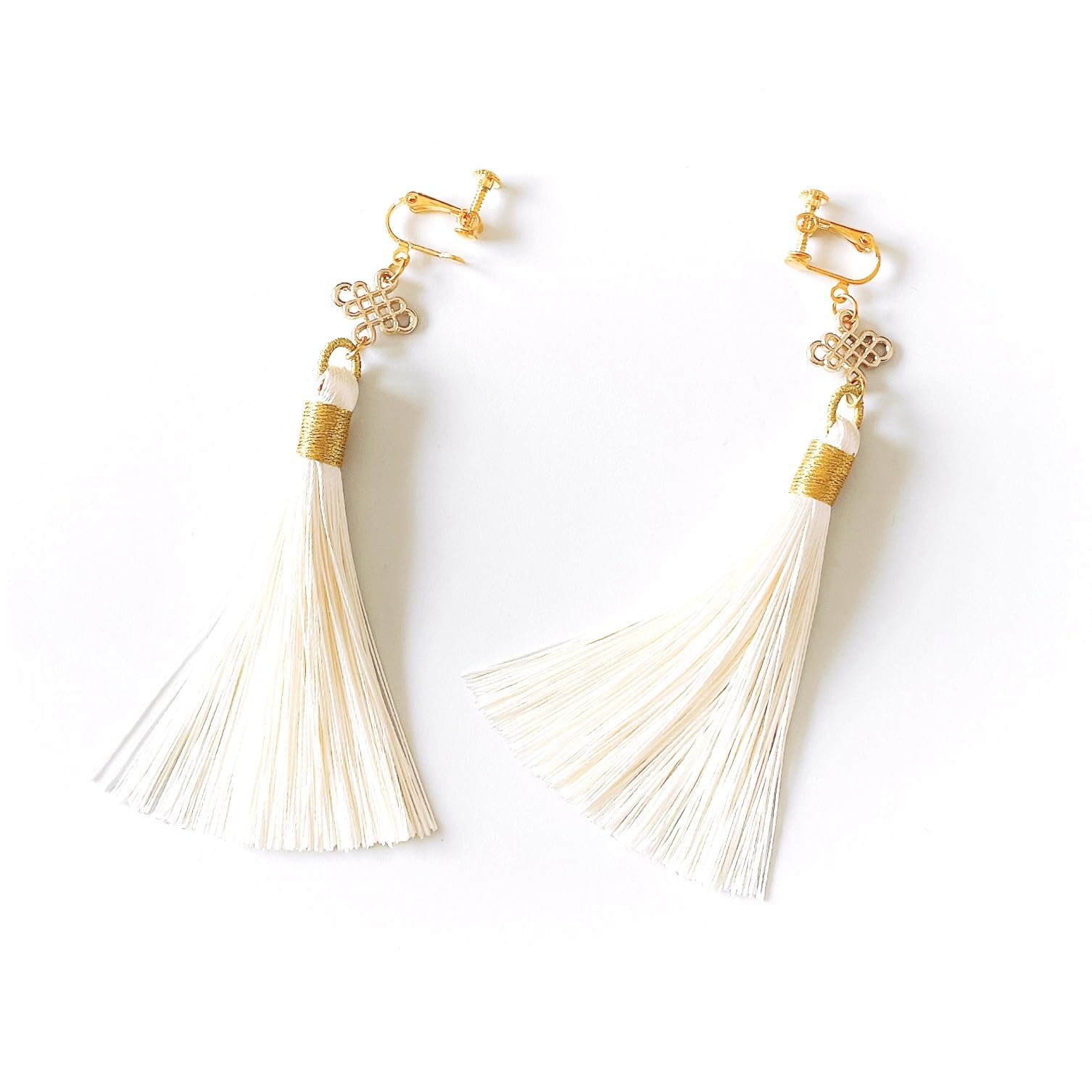 

Китайські сережки з бахромою, китайські сережки, що звисають, китиці, сережки, стиль, (білий) білий