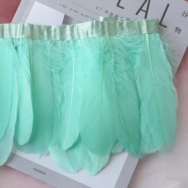 Color Hard Floating Feather Cloth Edge Goose Feather Cloth Strip Diy Feather Flower Skirt Shawl Stage Costume Wing Decoration
