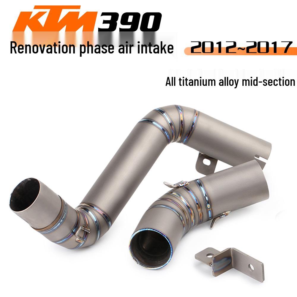 Modified Exhaust System for Duke390/RC390: Stainless Steel & Titanium Mid-pipe & Tailpipe Set
