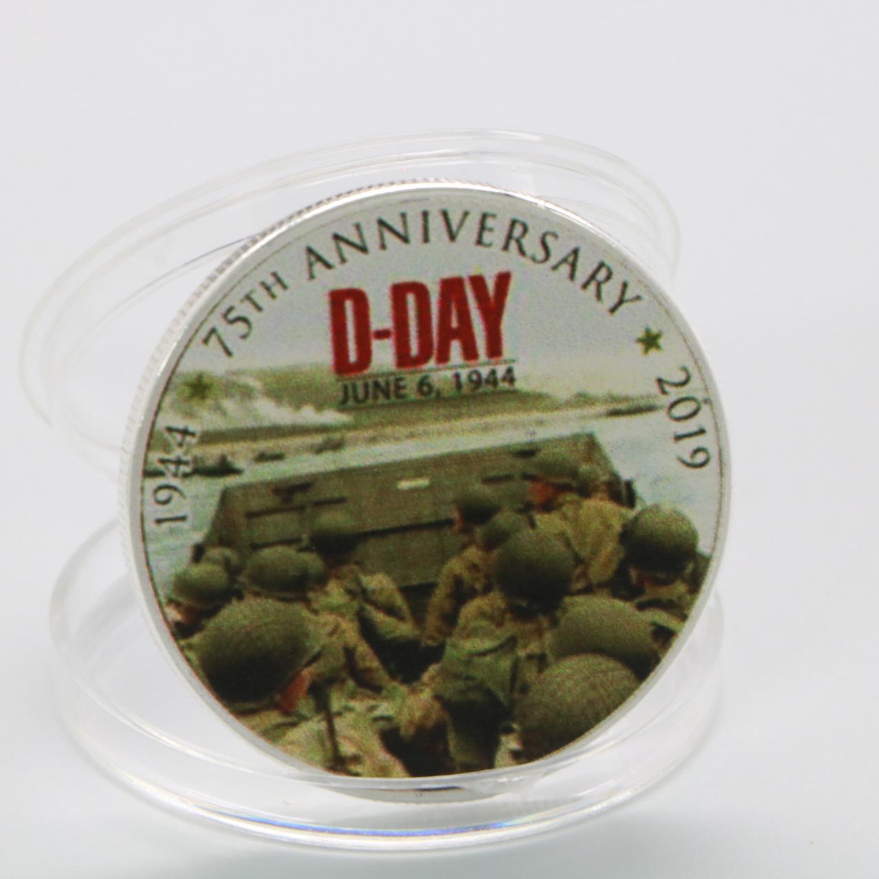 Normandy Landing Medal, Coins, Crafts, Silver Plated Commemorative Coins, Christmas gift, Stocking stuffers серебряный