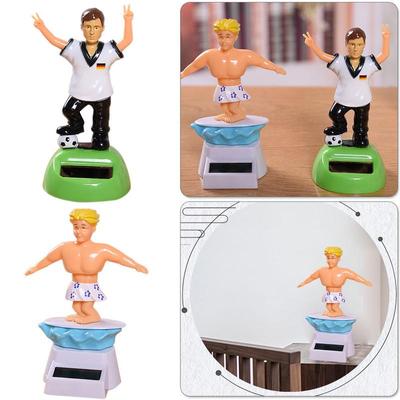 Innovativo Ornamento per Auto ad Energia Solare Serie Atleti Ballerino Cartone Animato Plastica Figura Scuotitesta Ornamento per Auto giocattolo