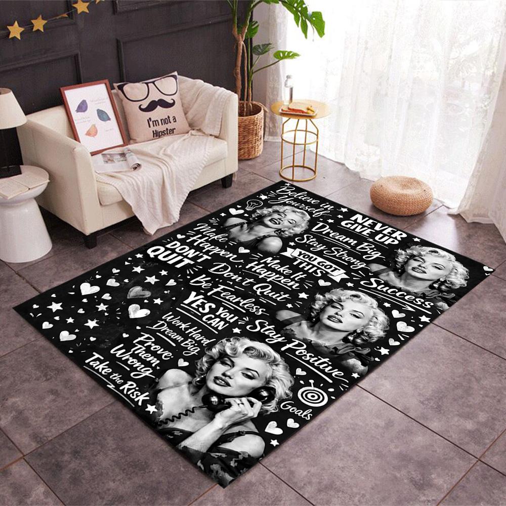 Tappeto da Pavimento Iconico Poster Marilyn Monroe Tappeto per Ufficio Perfetto per Ingresso Studio Soggiorni Camere da Letto Tappeto Antiscivolo Decorazione Ufficio Anime
