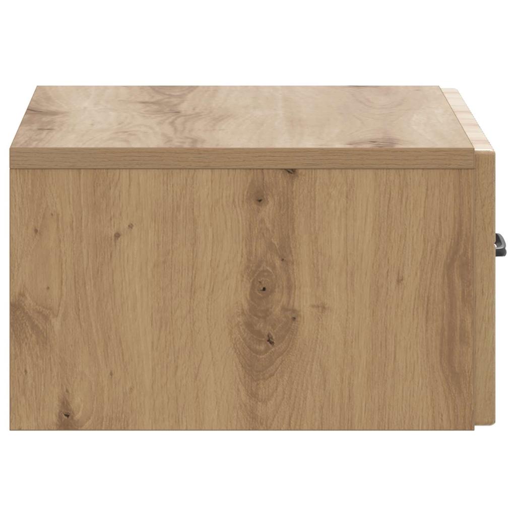 Wall Mounted Nightstand Artisan Oak Finish 49 X 34.5 X 20 Cm