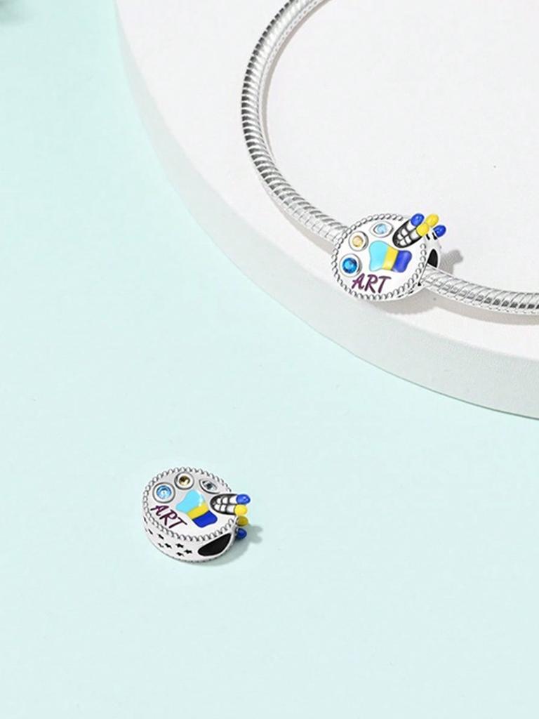 Charms Plata Artist'S Palette Oil Paints Beads Charm Copper Plated Fit Charms Original Bracelet For Jewelry Making Diy Charm