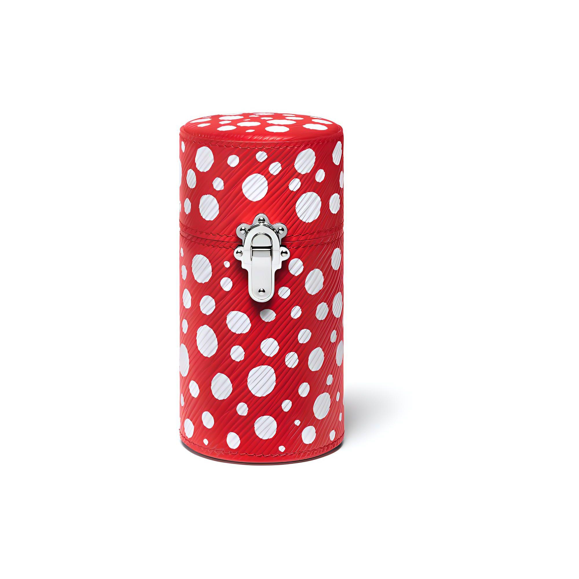 

Louis Vuitton X Yayoi Kusama Travel Case Monogram Dot Design 100ml Travel Leather Perfume Bag Women Travel Case Red White LSO562 Basic Set (Bag+Dust Bag)