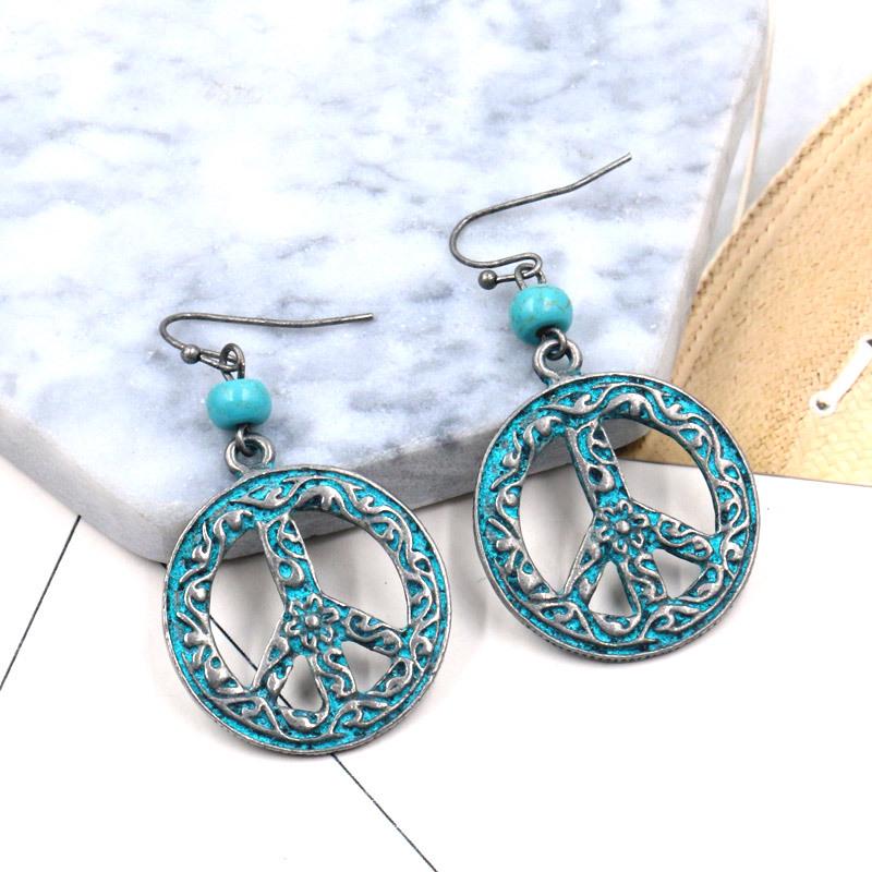 GemChic Women's New Vintage Flower Pattern Hollow Earrings Ethnic Fashion Hook Earrings Birthday Christmas Jewelry Gift
