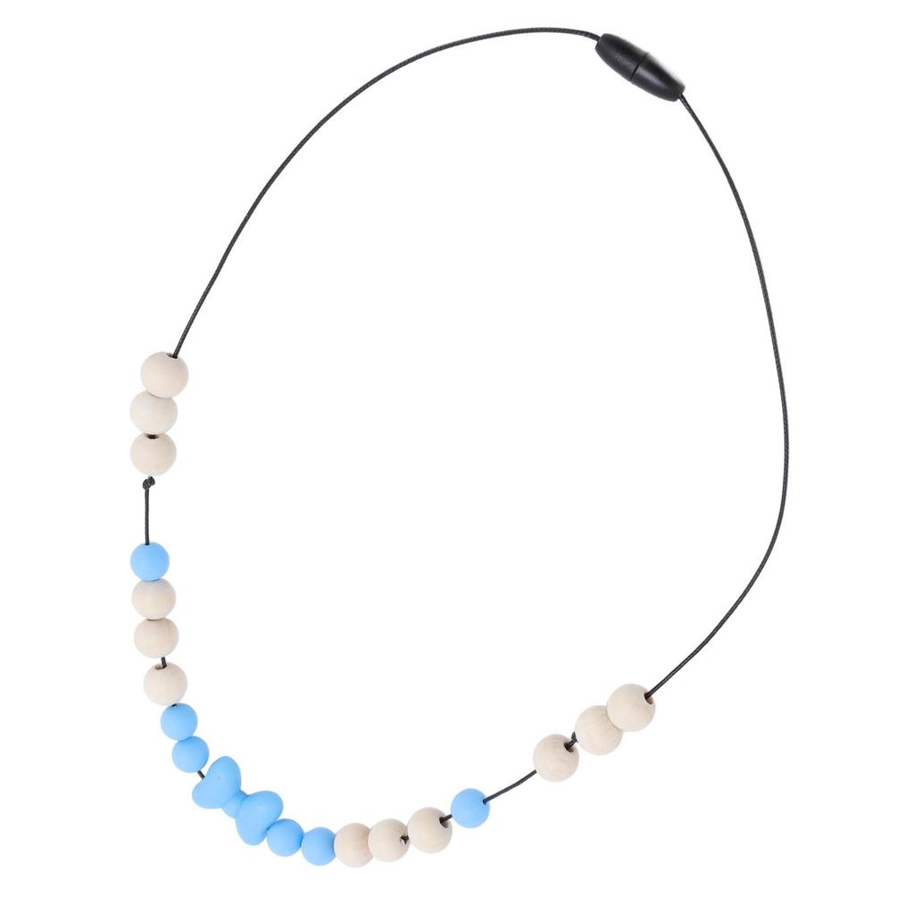 2 Stück Sensorisches Halsband Verstellbares Band Modisch Fördert Konzentration Silikon Sensorisches Halsband für Jungen und Mädchen Blau