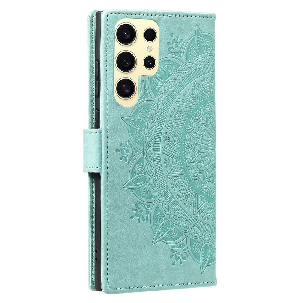 For Samsung Galaxy S25 Ultra Case Imprinted Totem PU Leather Wallet Stand Phone Cover