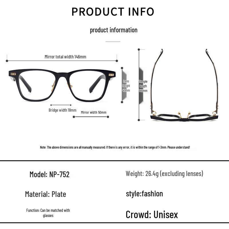 2025 Jimei Acetate Large Frame Eyeglasses NP-752 - High Quality Prescription Glasses for Men & Women