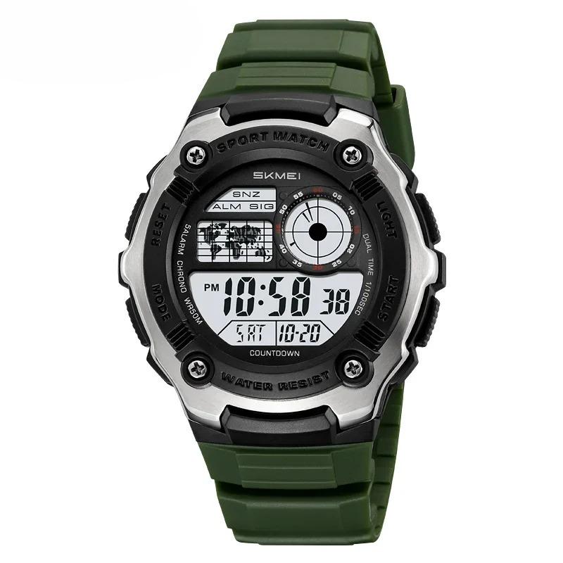 

Waterproof Sport Casual Digital Men Wristwatches Fashion Multifunction Alarm Electronic Watches for Men Clock армія зелений колір