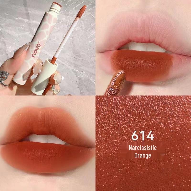 New Matte Waterproof Nude Lip Gloss – Non-Fading, Non-Stick, Gentle Whitening Finish for Everyday Wear