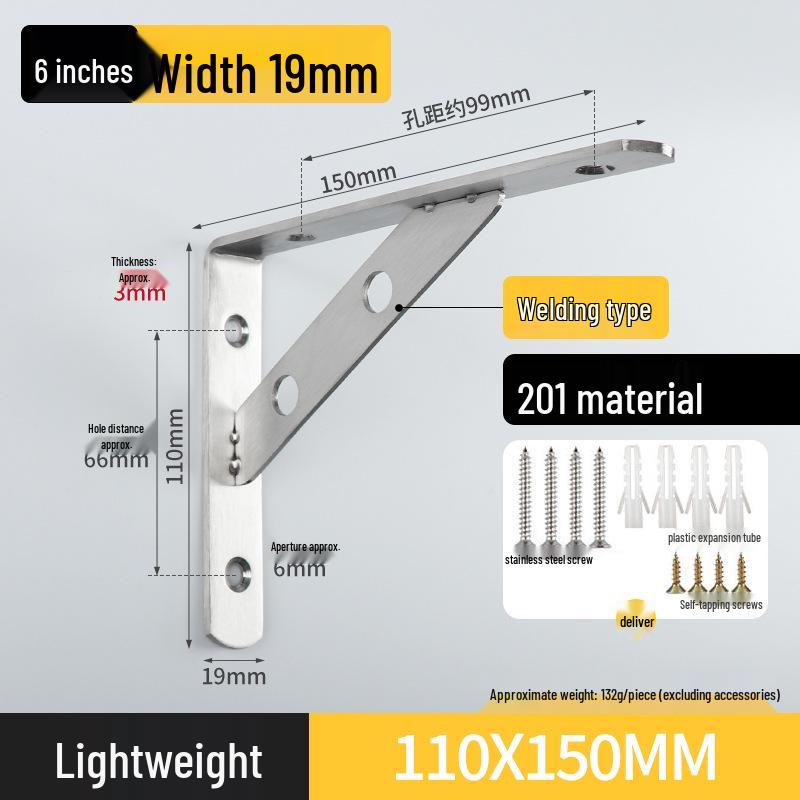 Stainless Steel Right Angle Wall Shelf Bracket Support