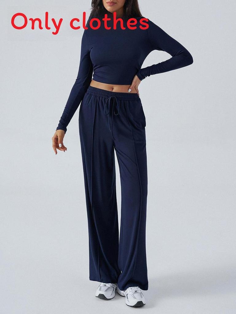 Pure Color Casual Pants For Women With Wide Leg Design For Autumn Winter Comfort