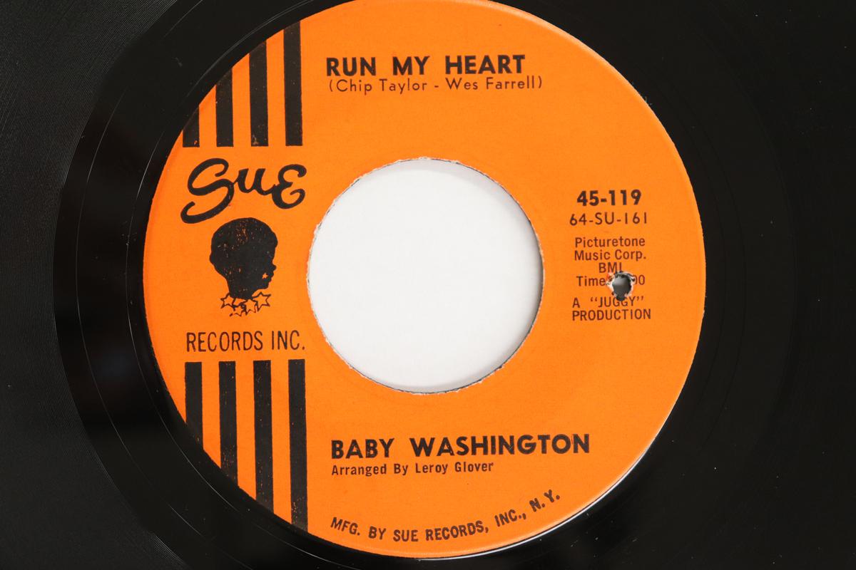 

7-дюймовая пластинка BABY WASHINGTON - Run My Heart / Your Fool 45119 Sue Records Inc 1965 US Соул/Фанк Б/У