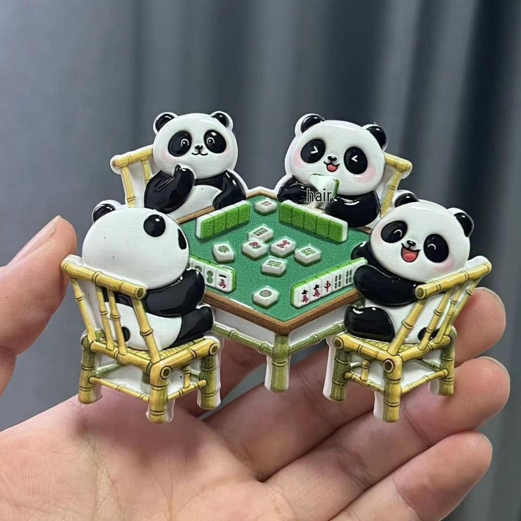 Magnete Mahjong 3D Panda Cartone Animato: Souvenir & Apribottiglie