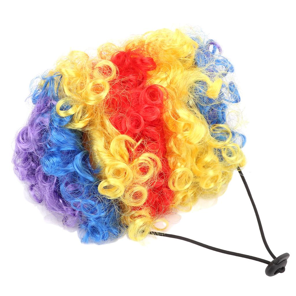 Dog Clown Wig Cute Attractive Unique Pet Funny Wig with Collar and Tie for Small Dogs Cats