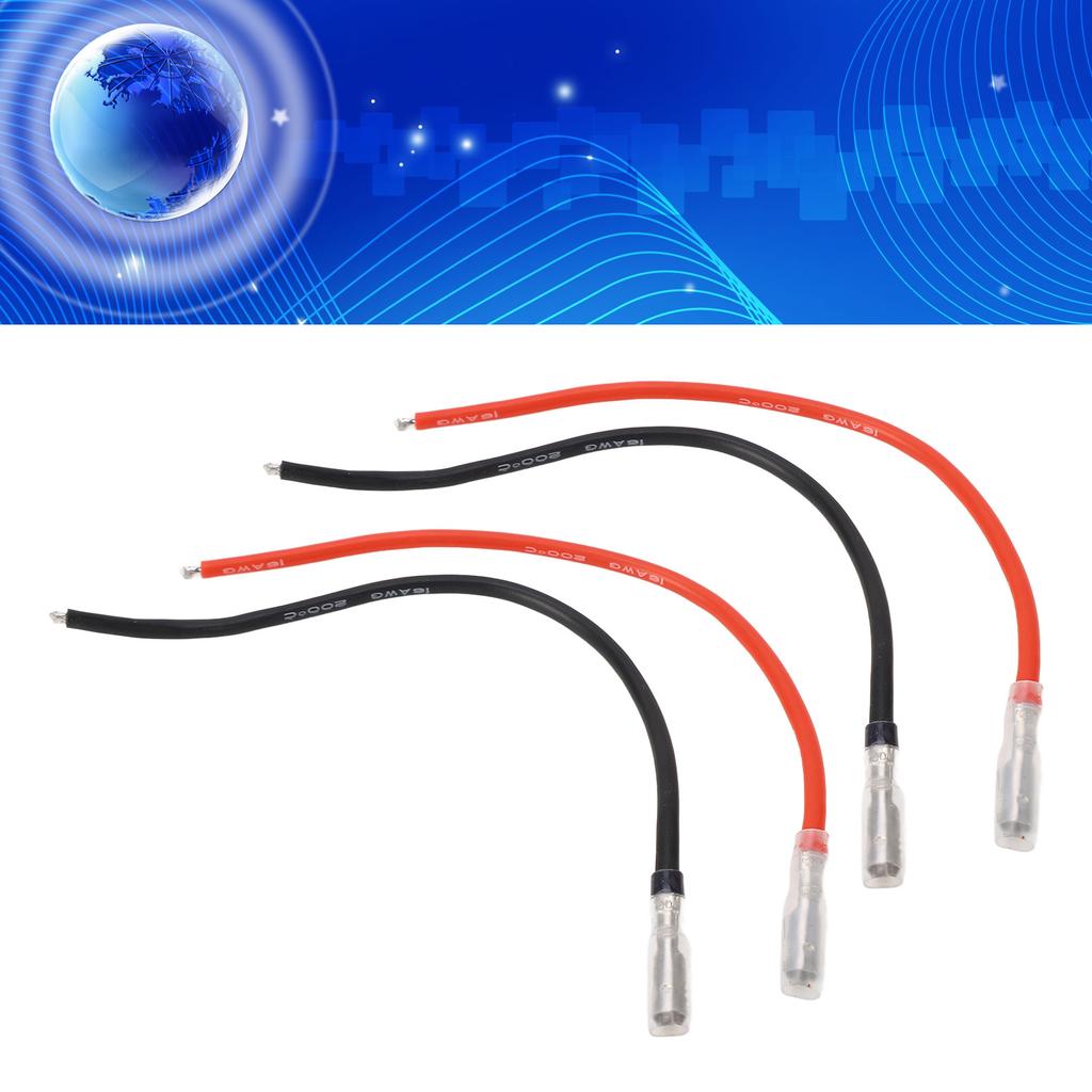 10PCS RC Brushed Motor Cable Black Red 4mm Banana Connector 16AWG Silicon Wire for Axial Scx10