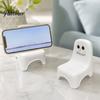 Portable Mobile Holder 3D Printed Phone Holder, Ghost Chair Shape Compact Stand, Small Stand Anti-Slip Decorative for Home Office Travel Curved