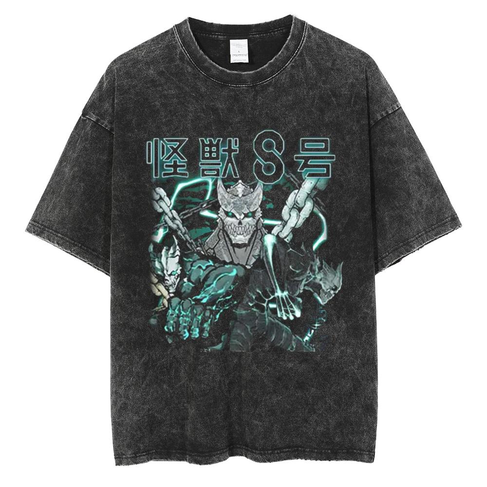 

Япония Аниме Кайдзю Нет. 8 Крутых футболок с принтом Мужская Женская Винтажная Хлопковая Футболка с Эффектом Потертости Оверсайз Футболка Харадзюку Мужская Футболка Y2k 4XL