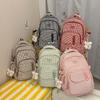 Schoolbag Plaid Contrast Color Casual Commuter Student School Bag Middle School High School Large Capacity Backpack Versatile Textured Backpack