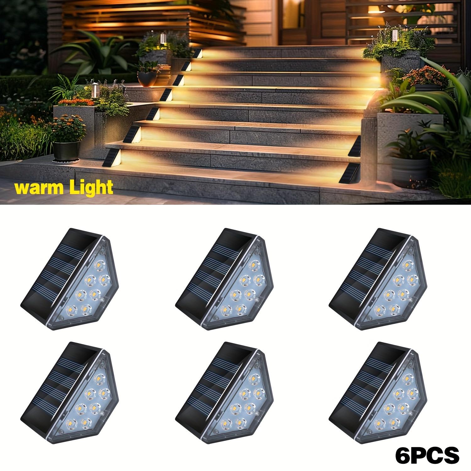 

Solar Step Light Outdoor Waterproof LED Solar Lamp for Garden Yard Patio Porch Front Door Outside Pathway Yard Warm White 6 Pack