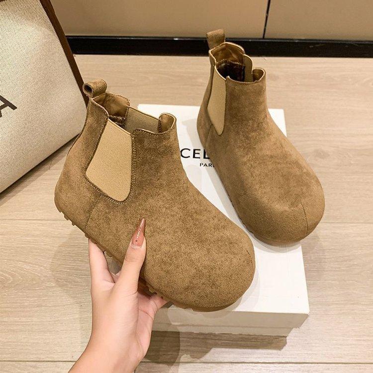 Small comfortable Martin boots autumn and winter new thick-soled retro velvet short boots cotton boots