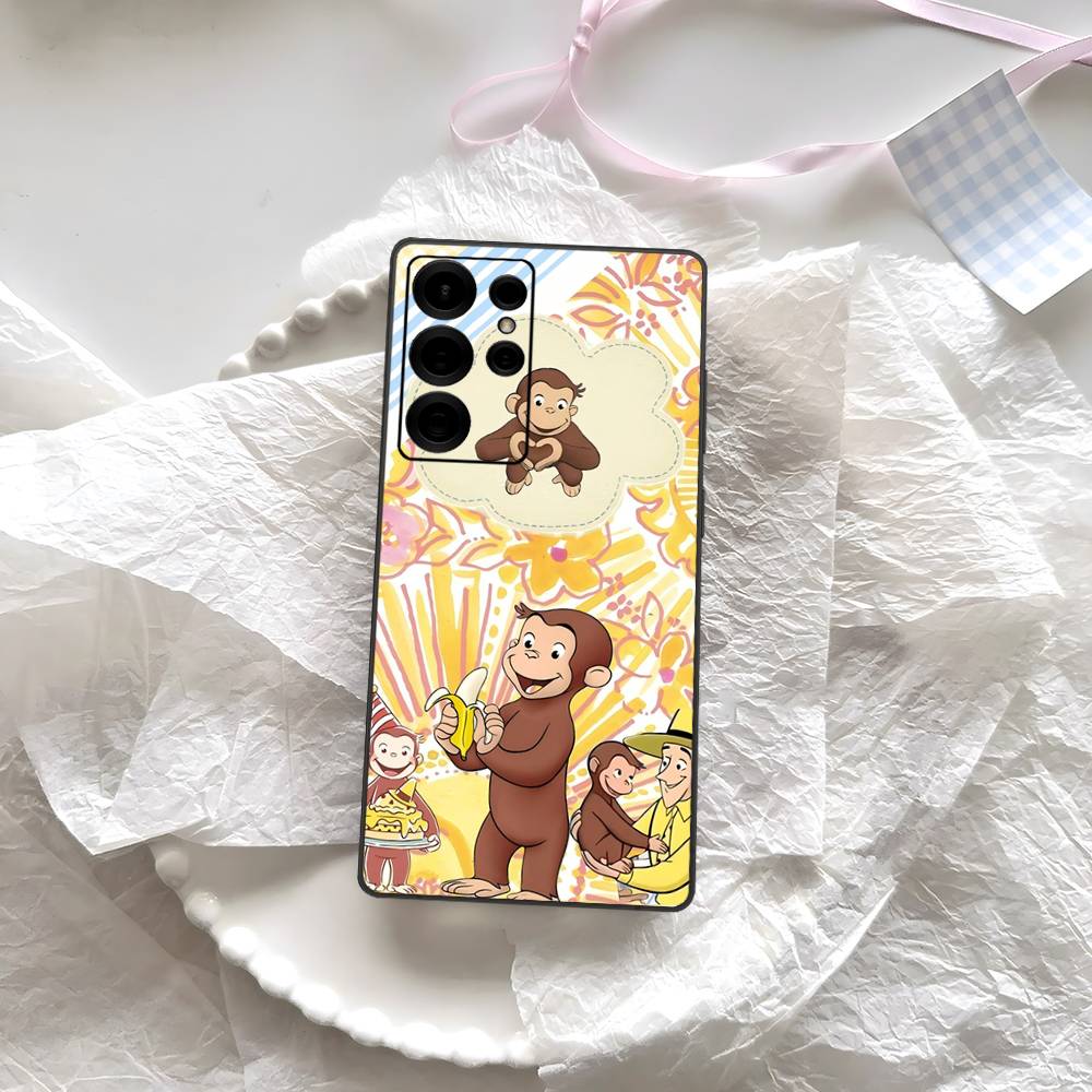 

Cute C-Curious G-George Monkey Phone Case For Samsung S 24 Fe 25 Ultra Plus 20 Lite 21 30 22 23 24 22 Ultra 5G Fundas Samsung S22 Plus 5G