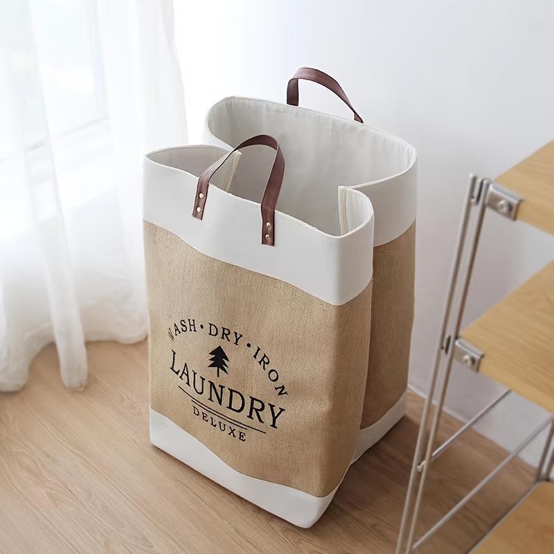 1pc Portable Dirty Clothes Basket, Toy Storage Basket, Household Laundry Hamper with Portable Handle, Home Organization and Storage Supplies