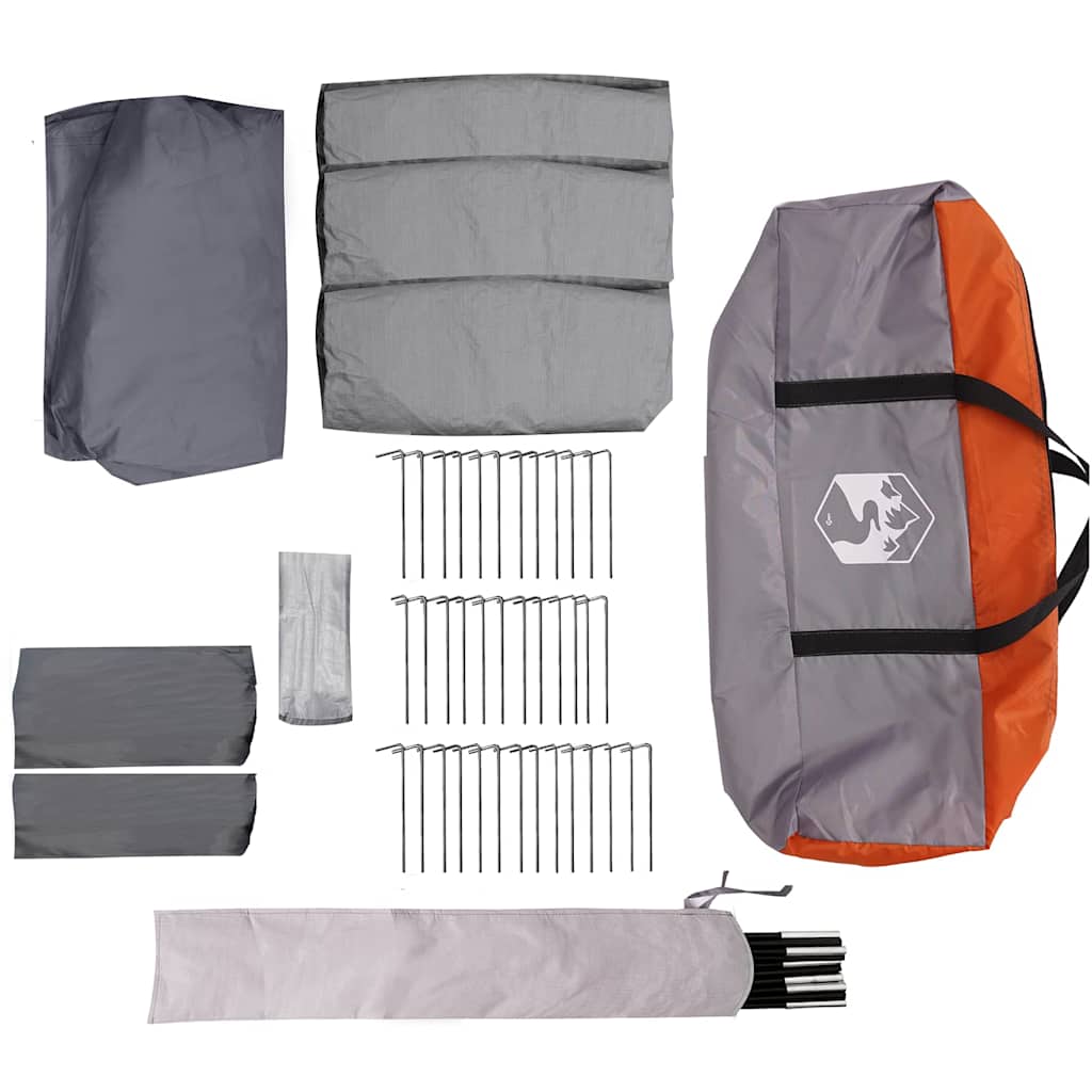 Family Tent for 12 Persons Gray and Orange 760 x 645 x 230 cm