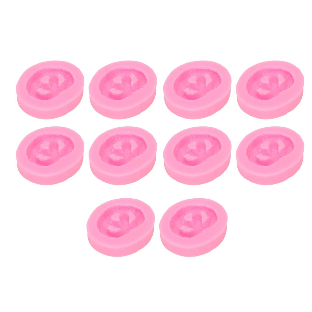 10PCS Biscuit Silicone Mould Pink High Temperature Resistant Low Deformation Baking Mold for DIY