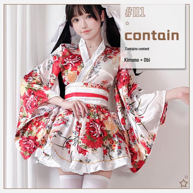 Dámské letní kimono v japonském stylu, cosplay kostým s tradičním potiskem