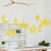 12x Ramadan Hanging Ornaments Rustic Eid Mubarak Pendants for Wall Tree Door