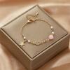 Star Moon Gold Color Bracelet for Women Girls Zircon Pearl Beaded Chain Geometric Elegant Fashion Jewelry Lucky Birthday Valentine Gift