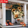 2D Flat - 2D Flat Autumn Pumpkin Welcome Autumn Thanksgiving Harvest Buffalo Grid Garden Flag_3 (1)- Outdoor Garden Flag Double-Sided Home Decoration