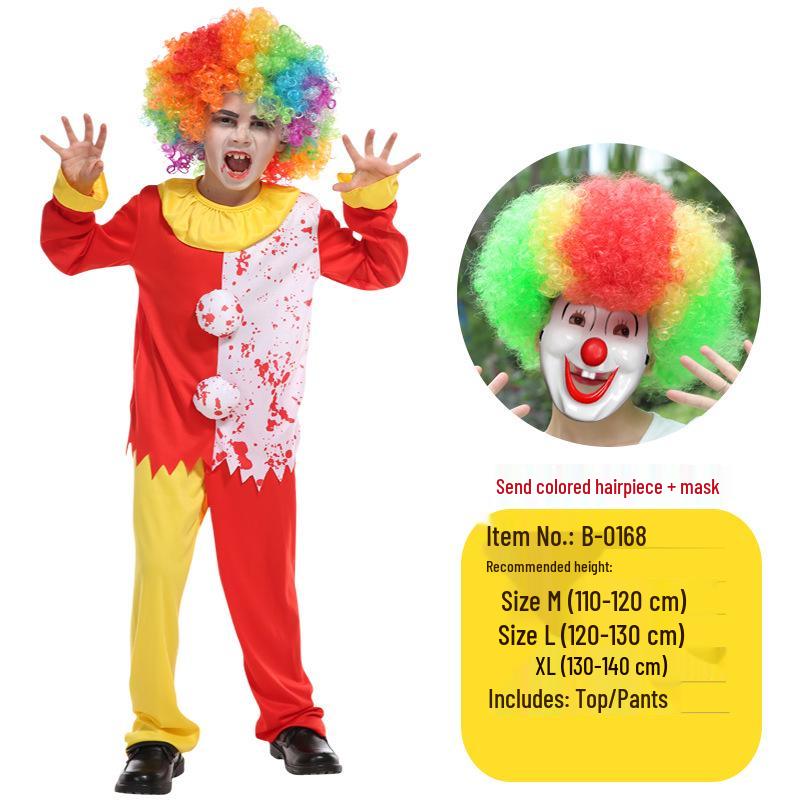 Kids' Clown & Magician Costume Set for Boys & Girls - Perfect for Masquerades, National Day, Christmas & New Year Performances.
