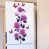 Personalized Purple Rose Stickers and Butterfly Dance Bathroom/Washroom Background Beautifying Wall Stickers