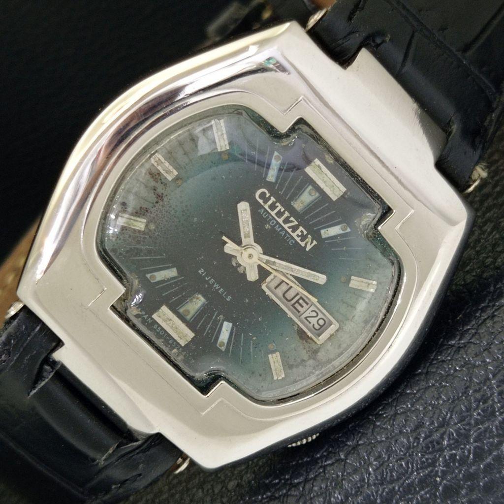 

ВИНТАЖНЫЕ АВТОМАТИЧЕСКИЕ ЧАСЫ CITIZEN 6501 ЯПОНИЯ МУЖСКИЕ ОРИГИНАЛЬНЫЙ ЦИФЕРБЛАТ НАРУЧНЫЕ ЧАСЫ a702544-1 R126-a702544
