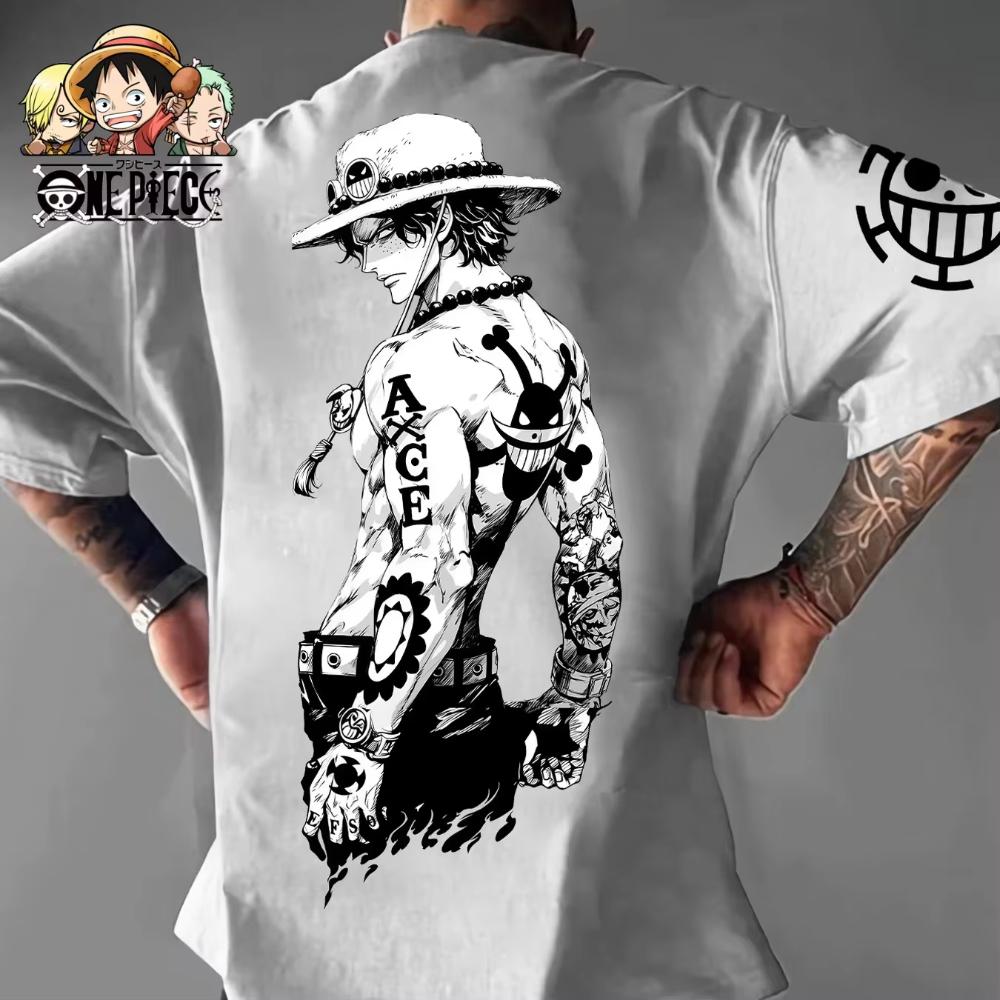 MINISO Print Graphic T Shirt Man Summer Y2k Clothes Cotton Casual Oversized Short Sleeve Tops Street Trend